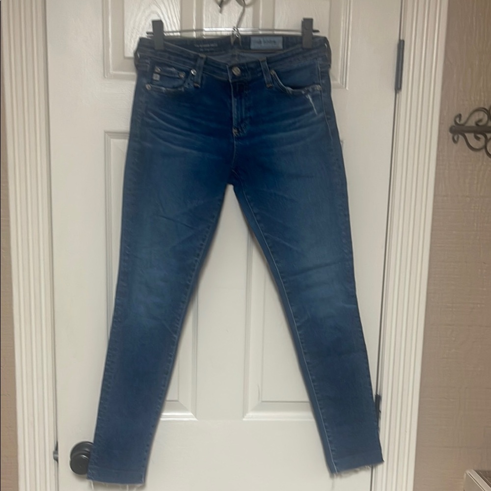 Ag Adriano Goldschmied Blue Super Skinny Jeans Sleek Fit The Legging Ankle